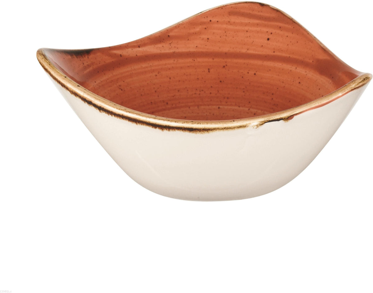 Churchill - 6" Super Vitrified Stonecast Spiced Orange Triangle Bowl, Pack of 12 - SSOSTRB61