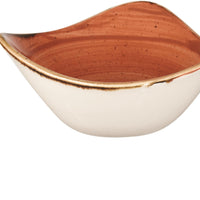 Churchill - 6" Super Vitrified Stonecast Spiced Orange Triangle Bowl, Pack of 12 - SSOSTRB61