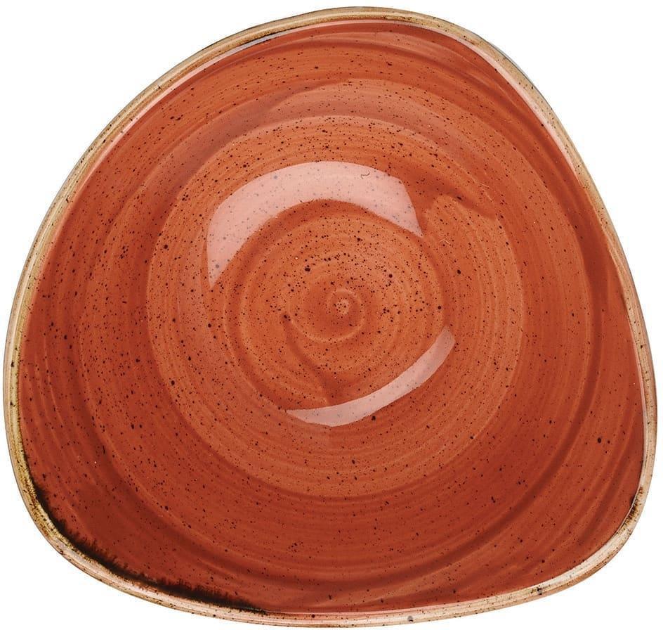 Churchill - 6" Super Vitrified Stonecast Spiced Orange Triangle Bowl, Pack of 12 - SSOSTRB61