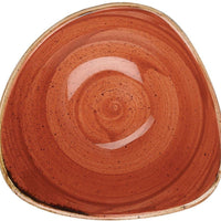Churchill - 6" Super Vitrified Stonecast Spiced Orange Triangle Bowl, Pack of 12 - SSOSTRB61