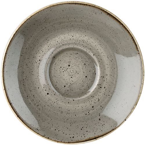 Churchill - 6.1" Super Vitrified Peppercorn Grey Stonecast Saucer, Pack of 12 - SPGSCSS1