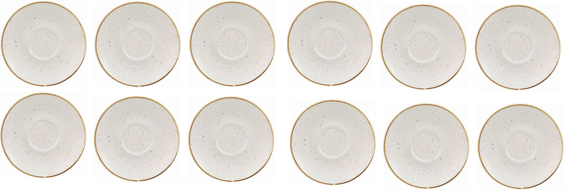 Churchill - 6.1" Super Vitrified Stonecast Barley White Saucer, Pack of 12 - SWHSCSS1