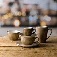 Churchill - 6.1" Super Vitrified Stonecast Patina Antique Taupe Saucer, Pack of 12 - PAATCSS1