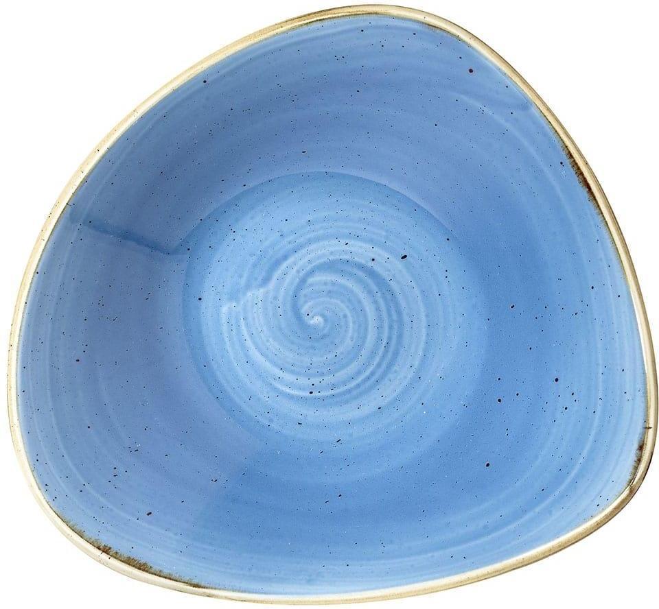 Churchill - 7.25" Super Vitrified Stonecast Cornflower Blue Triangle Bowl, Pack of 12 - SCFSTRB71