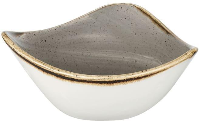 Churchill - 7.25" Super Vitrified Stonecast Peppercorn Grey Triangle Bowl, Pack of 12 - SPGSTRB71
