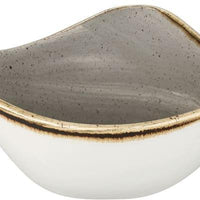 Churchill - 7.25" Super Vitrified Stonecast Peppercorn Grey Triangle Bowl, Pack of 12 - SPGSTRB71