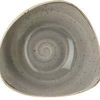 Churchill - 7.25" Super Vitrified Stonecast Peppercorn Grey Triangle Bowl, Pack of 12 - SPGSTRB71