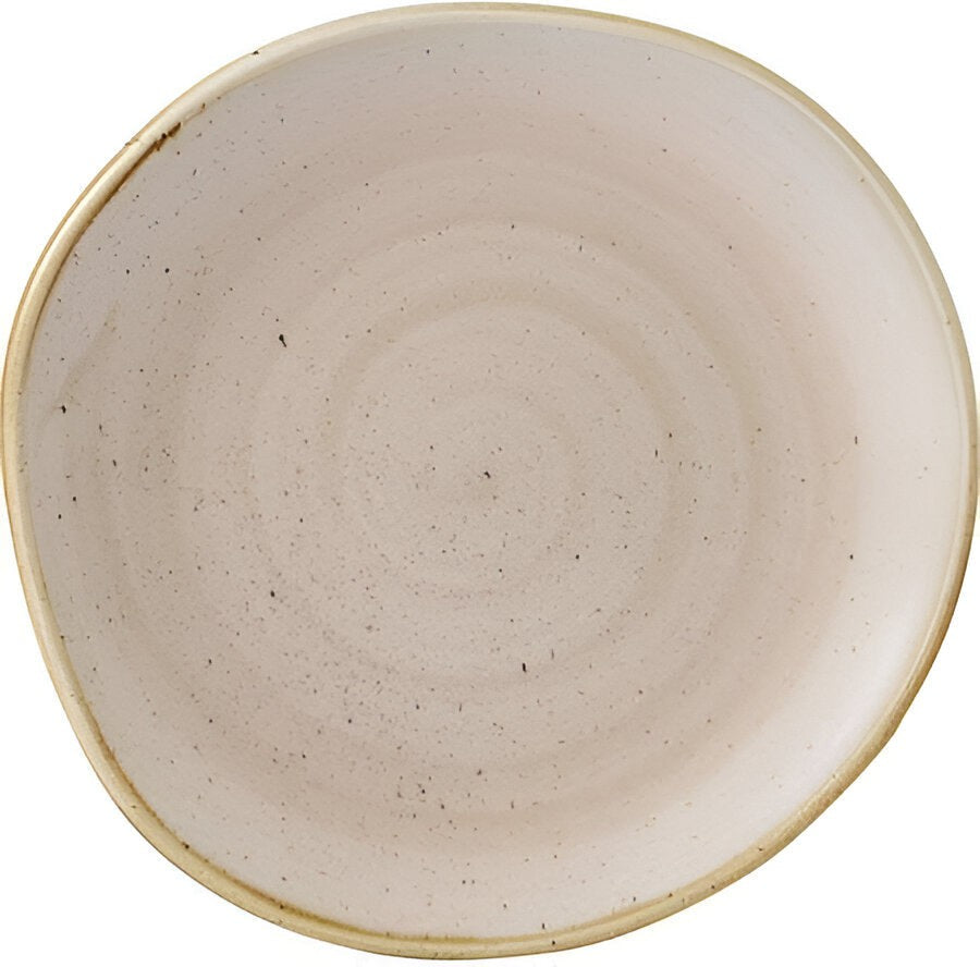 Churchill - 7.3" Super Vitrified Stonecast Nutmeg Cream Organic Round Plate, Pack of 12 - SNMSOG71