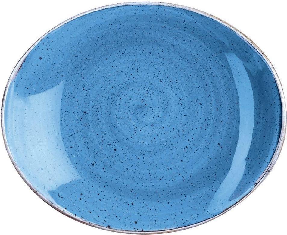 Churchill - 7.5" Super Vitrified Stonecast Cornflower Blue Oval Coupe Plate, Pack of 12 - SCFSOP71
