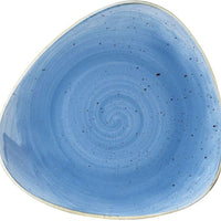 Churchill - 7.5" Super Vitrified Stonecast Cornflower Blue Triangle Plate, Pack of 12 - SCFSTR71