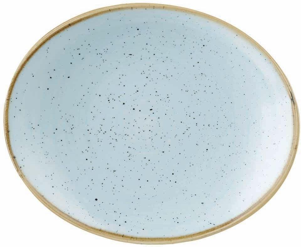 Churchill - 7.5" Super Vitrified Stonecast Duck Egg Blue Oval Coupe Plate, Pack of 12 - SDESOP71
