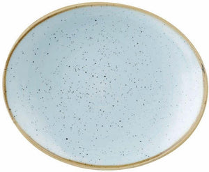 Churchill - 7.5" Super Vitrified Stonecast Duck Egg Blue Oval Coupe Plate Set of 12 - SDESOP71