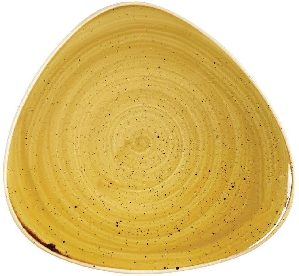 Churchill - 7.5" Super Vitrified Stonecast Mustard Seed Yellow Triangle Plate, Pack of 12 - SMSSTR71