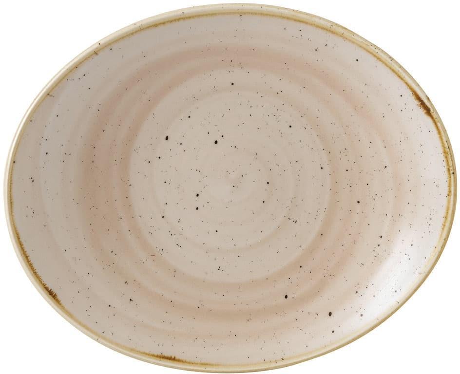 Churchill - 7.5" Super Vitrified Stonecast Nutmeg Cream Oval Coupe Plate, Pack of 12 - SNMSOP71