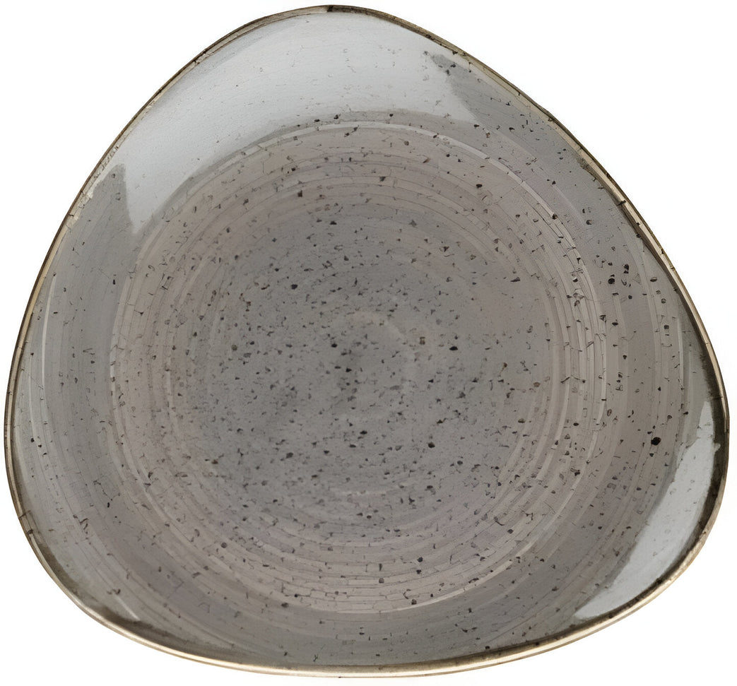 Churchill - 7.5" Super Vitrified Stonecast Peppercorn Grey Triangle Plate, Pack of 12 - SPGSTR71