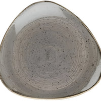 Churchill - 7.5" Super Vitrified Stonecast Peppercorn Grey Triangle Plate, Pack of 12 - SPGSTR71