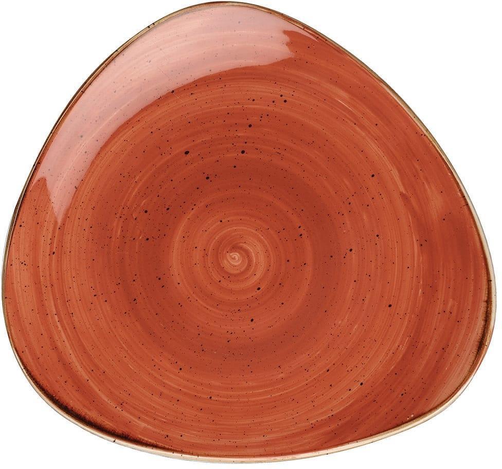 Churchill - 7.5" Super Vitrified Stonecast Spiced Orange Triangle Plate, Pack of 12 - SSOSTR71