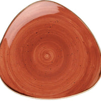 Churchill - 7.5" Super Vitrified Stonecast Spiced Orange Triangle Plate, Pack of 12 - SSOSTR71