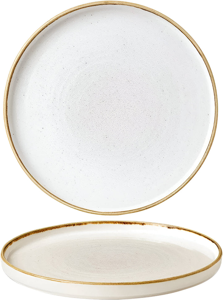 Churchill - 8.2" Super Vitrified Stonecast Barley White Chefs' Walled Plate, Pack of 6 - SWHSWP211