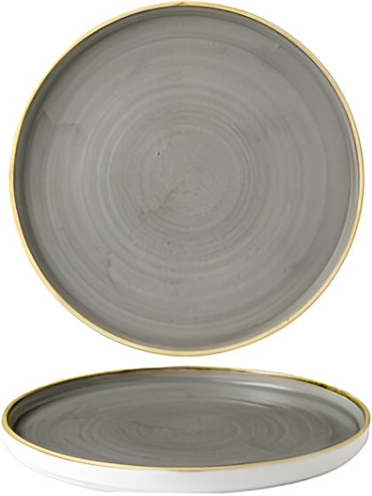 Churchill - 8.2" Super Vitrified Stonecast Peppercorn Grey Chefs' Walled Plate, Pack of 6 - SPGSWP211