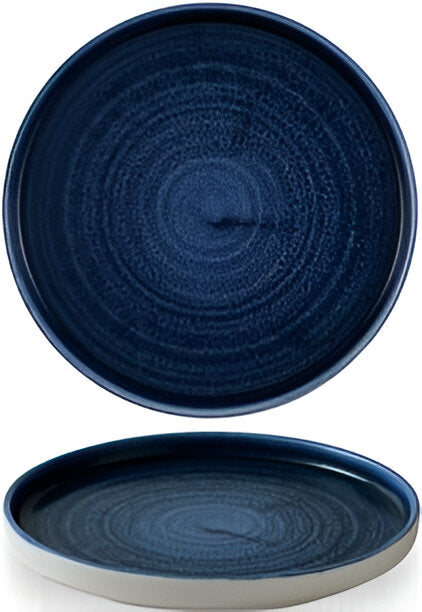 Churchill - 8.2" Super Vitrified Stonecast Ultramarine Chefs' Walled Plate, Pack of 6 - PLULWP211