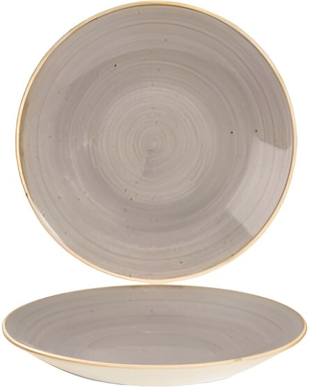 Churchill - 8.8" Super Vitrified Stonecast Peppercorn Grey Deep Coupe Plate, Pack of 12 - SPGSPD221