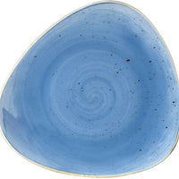 Churchill - 9" Super Vitrified Stonecast Cornflower Blue Triangle Plate, Pack of 12 - SCFSTR91