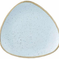 Churchill - 9" Super Vitrified Stonecast Duck Egg Blue Triangle Plate, Pack of 12 - SDESTR91