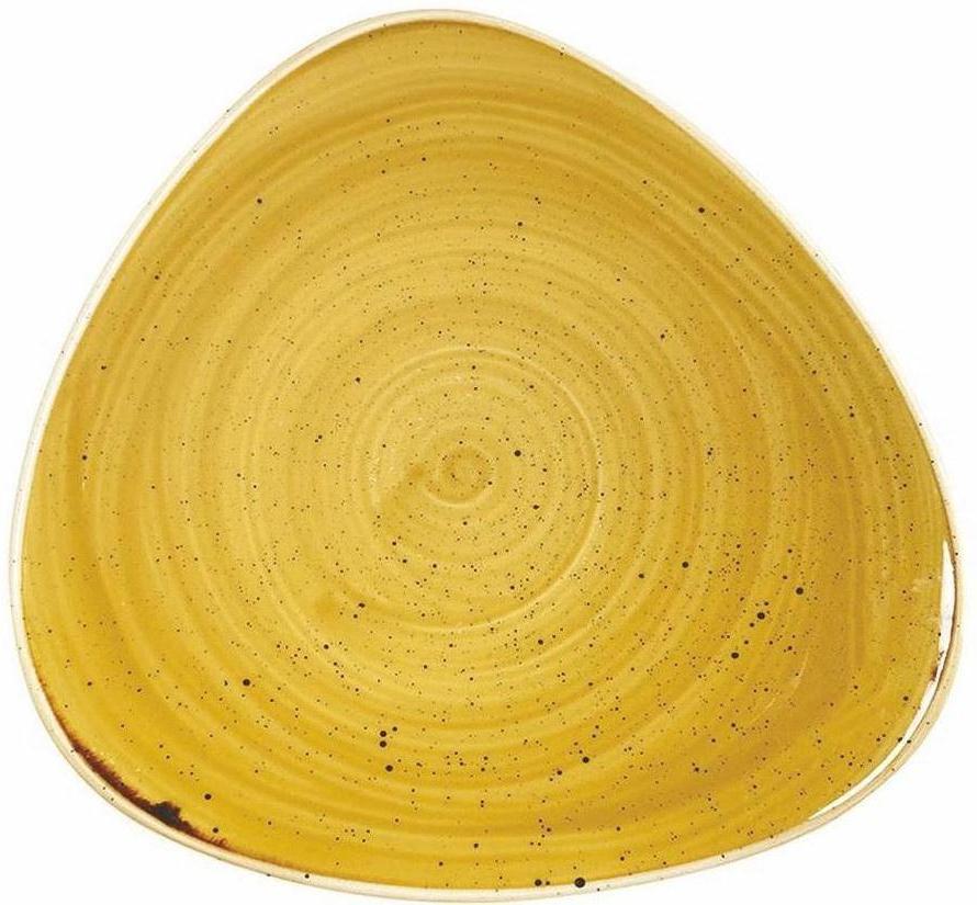 Churchill - 9" Super Vitrified Stonecast Mustard Seed Yellow Triangle Plate, Pack of 12 - SMSSTR91