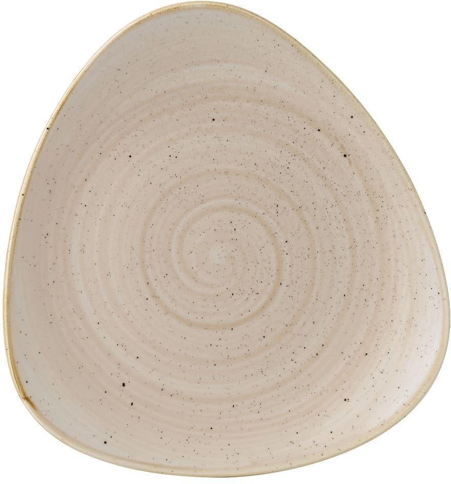Churchill - 9" Super Vitrified Stonecast Nutmeg Cream Triangle Plate, Pack of 12 - SNMSTR91