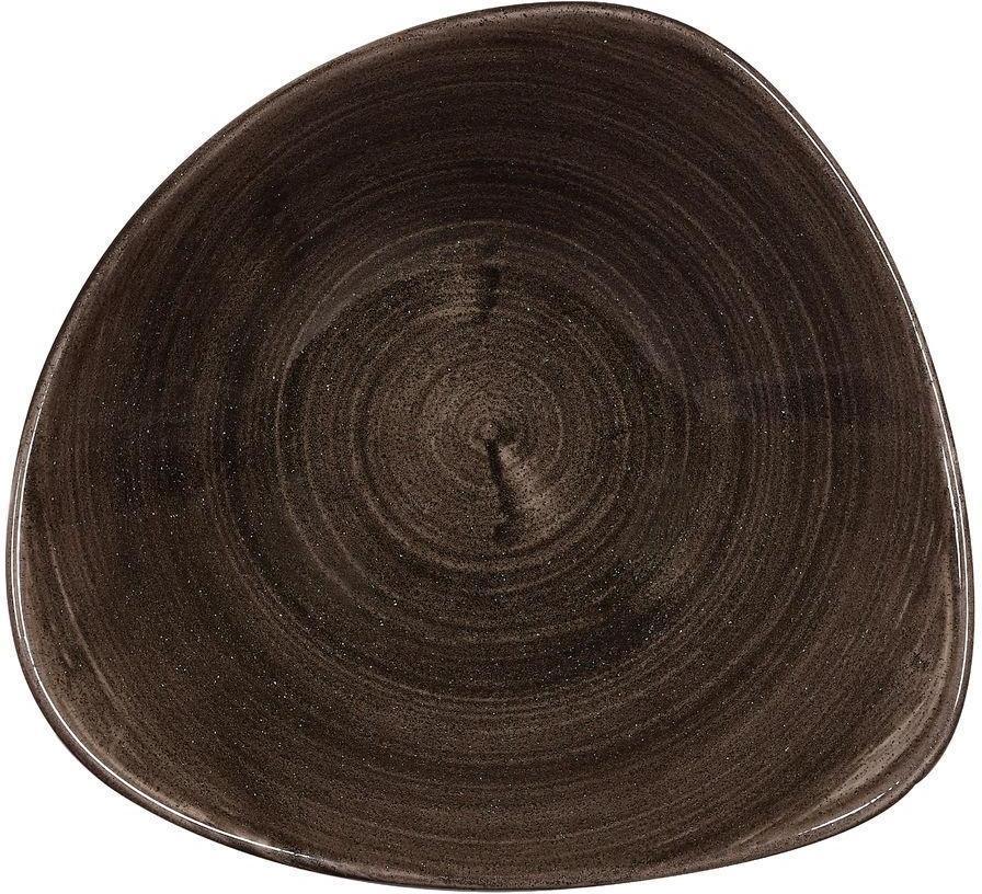 Churchill - 9" Super Vitrified Stonecast Patina Iron Black Triangle Plate, Pack of 12 - PAIBTR91