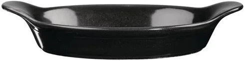 Churchill - 9.1" x 4.9" Super Vitrified Cookware Black Intermediate Oval Eared Dish, Pack of 6 - BCBKIOEN1