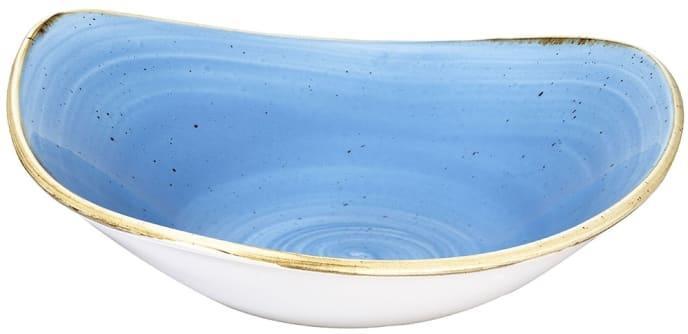 Churchill - 9.25" Super Vitrified Stonecast Cornflower Blue Triangle Bowl, Pack of 12 - SCFSTRB91