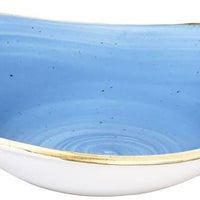 Churchill - 9.25" Super Vitrified Stonecast Cornflower Blue Triangle Bowl, Pack of 12 - SCFSTRB91