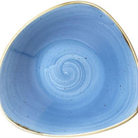 Churchill - 9.25" Super Vitrified Stonecast Cornflower Blue Triangle Bowl, Pack of 12 - SCFSTRB91