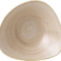 Churchill - 9.25" Super Vitrified Stonecast Nutmeg Cream Triangle Bowl, Pack of 12 - SNMSTRB91