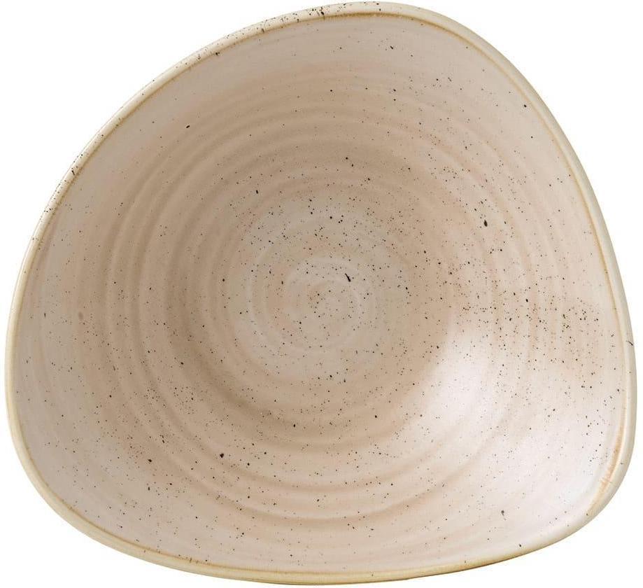 Churchill - 9.25" Super Vitrified Stonecast Nutmeg Cream Triangle Bowl, Set of 12 - SNMSTRB91