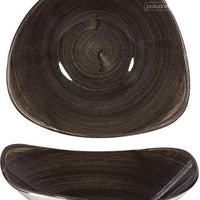 Churchill - 9.25" Super Vitrified Stonecast Patina Iron Black Triangle Bowl, Pack of 12 - PAIBTRB91