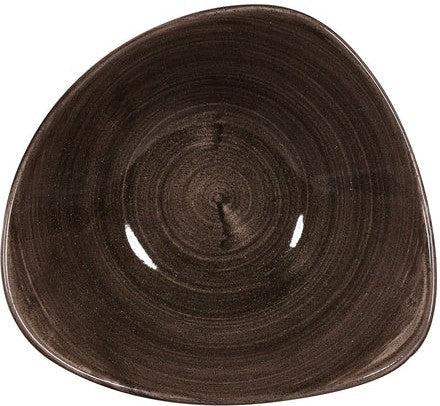 Churchill - 9.25" Super Vitrified Stonecast Patina Iron Black Triangle Bowl, Pack of 12 - PAIBTRB91