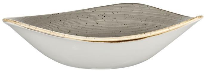 Churchill - 9.25" Super Vitrified Stonecast Peppercorn Grey Triangle Bowl, Pack of 12 - SPGSTRB91