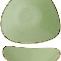 Churchill - 9.25" Super Vitrified Stonecast Sage Green Triangle Bowl, Pack of 12 - SSASTRB91