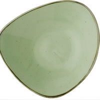Churchill - 9.25" Super Vitrified Stonecast Sage Green Triangle Bowl, Pack of 12 - SSASTRB91