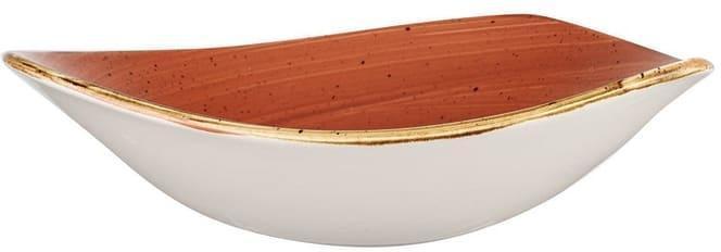 Churchill - 9.25" Super Vitrified Stonecast Spiced Orange Triangle Bowl, Pack of 12 - SSOSTRB91