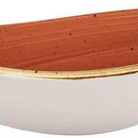 Churchill - 9.25" Super Vitrified Stonecast Spiced Orange Triangle Bowl, Pack of 12 - SSOSTRB91