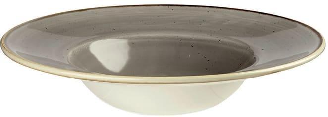 Churchill - 9.5" Super Vitrified Stonecast Peppercorn Grey Wide Rim Bowl, Pack of 12 - SPGSVWBM1