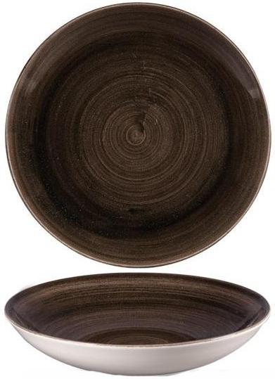 Churchill - 9.7" Super Vitrified Stonecast Patina Iron Black Coupe Bowl, Pack of 12 - PAIBEVB91