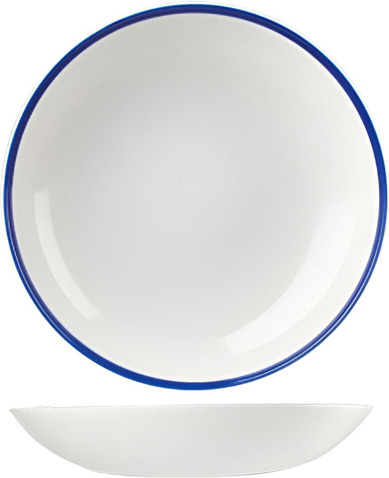 Churchill - 9.75" Super Vitrified Retro Blue Large Coupe Pasta Bowl, Pack of 12 - WHBBEVB91