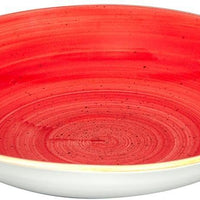 Churchill - 9.75" Super Vitrified Stonecast Berry Red Large Coupe Pasta Bowl, Pack of 12 - SBRSEVB91