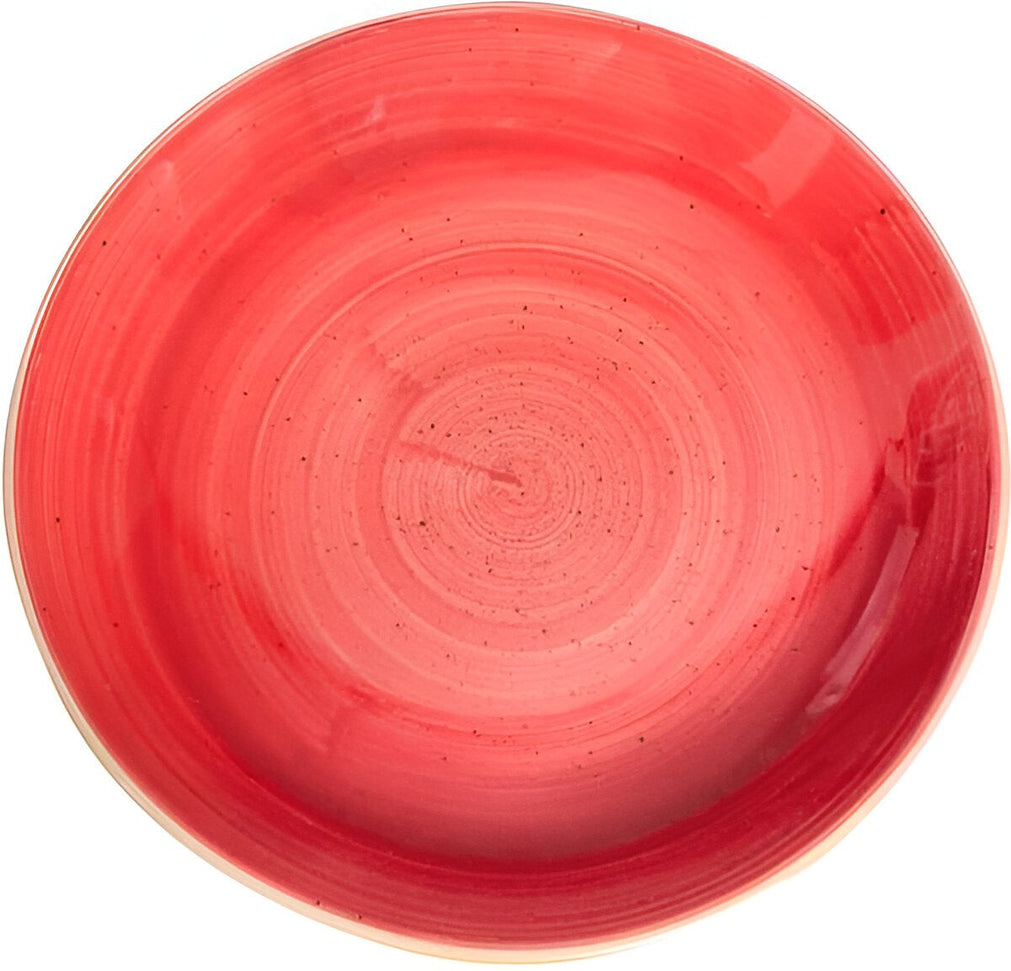 Churchill - 9.75" Super Vitrified Stonecast Berry Red Large Coupe Pasta Bowl, Pack of 12 - SBRSEVB91