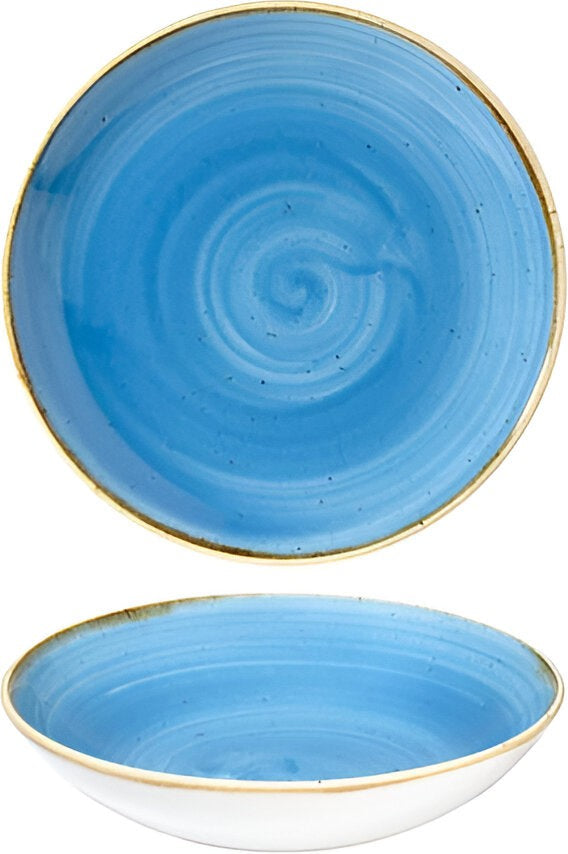 Churchill - 9.75" Super Vitrified Stonecast Cornflower Blue Large Coupe Pasta Bowl, Pack of 12 - SCFSEVB91